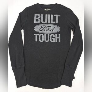 Ford Boy's Black Long Sleeve Tee Gray "Built Ford Tough" Size 11-13 (Jr) 3380